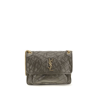 Saint Laurent Bicolor Calf Leather Shoulder Bag