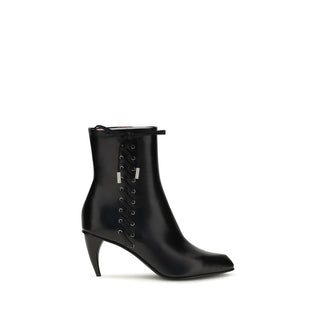 Alexander McQueen Black Calf Leather Lace-Up Boots
