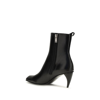 Alexander McQueen Black Calf Leather Lace-Up Boots