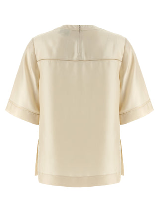 Loulou De Saison Beige Silk Blouse