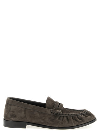 Saint Laurent Brown Calfskin Slip-On Loafers