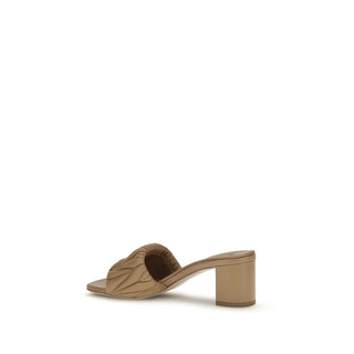 Miu Miu Beige Lamb Platform Sandals