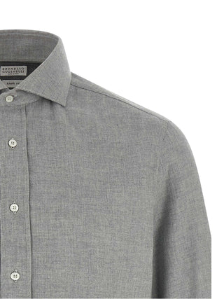 Brunello Cucinelli Gray Cotton Blouse