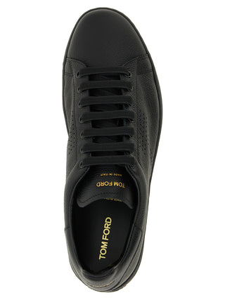 Tom Ford Black Leather Low Top Sneakers