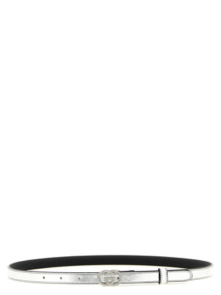 Gucci Silver Calfskin Thin Belt