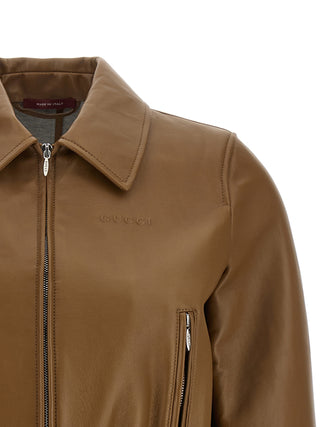 Gucci Beige Lamb Leather Jacket