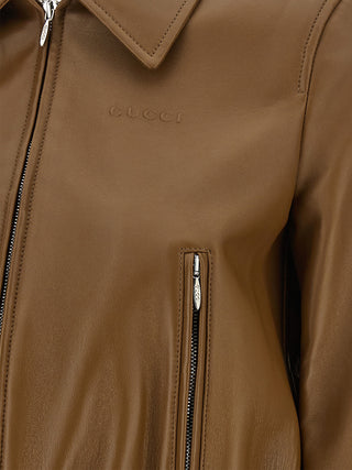 Gucci Beige Lamb Leather Jacket