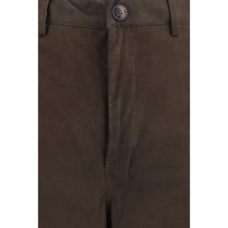 Rick Owens Brown Calf Leather Casual Pants