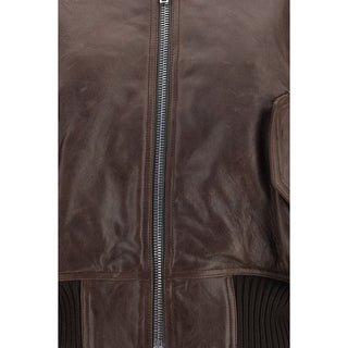 Rick Owens Brown Calf Leather Bomber