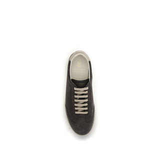 Brunello Cucinelli Gray Calf Leather Low Top Sneakers