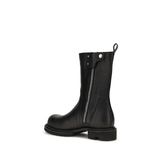 Rick Owens Black Calf Leather Flat Boots