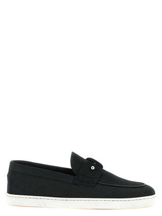 Christian Louboutin Black Calfskin Slip-On Loafers