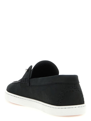 Christian Louboutin Black Calfskin Slip-On Loafers