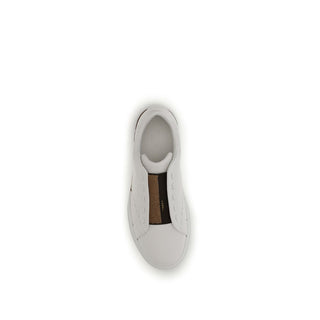 Fendi White Calf Leather Low Top Sneakers