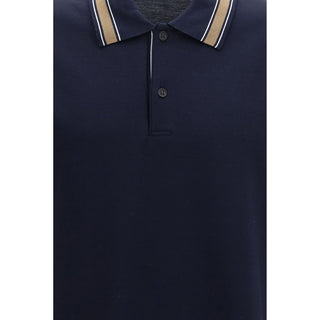 Ferragamo Blue Cotton Polo Shirt