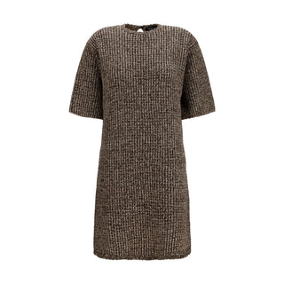 Fabiana Filippi Brown Wool Oves Aries Casual Dress