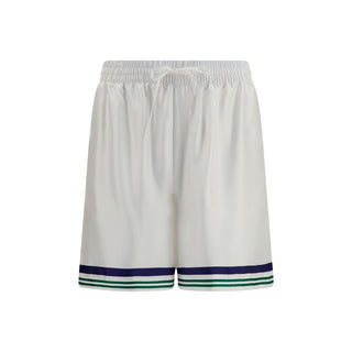 Casablanca White Silk Bermuda Shorts