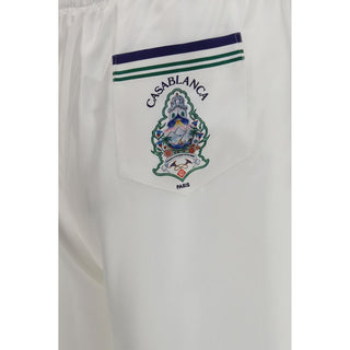 Casablanca White Silk Bermuda Shorts