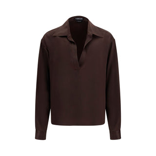 Tom Ford Brown Silk Dress Shirt