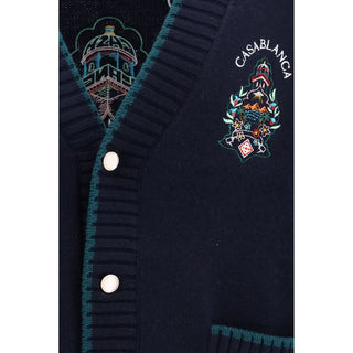 Casablanca Blue Wool Cardigan