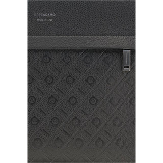Ferragamo Black Calf Leather Shoulder Bag