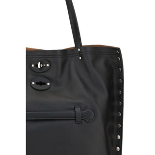 Zanellato Black Calf Leather Shoulder Bag
