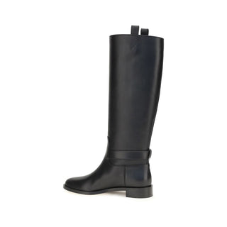 Ferragamo Black Calf Leather Boots