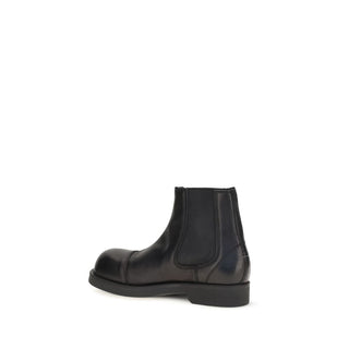 MM6 Black Calf Leather Chelsea Boots