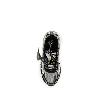 Off-White Gray Polyester Athletic Sneakers