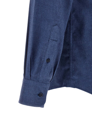 Brunello Cucinelli Blue Cotton Blouse