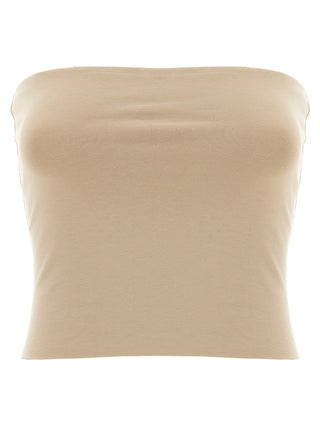 Brunello Cucinelli Beige Cotton Sleeveless T-Shirt