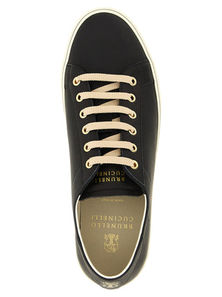 Brunello Cucinelli Black Calfskin Low Top Sneakers