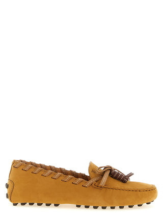 Tod's Woven-Trim Nubuck Tassel Loafers