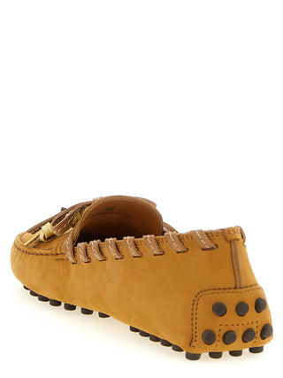 Tod's Woven-Trim Nubuck Tassel Loafers