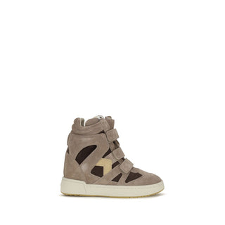 Isabel Marant Beige Calf Leather High Top Sneakers