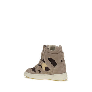 Isabel Marant Beige Calf Leather High Top Sneakers