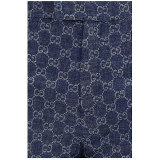 Gucci Blue Cotton Casual Pants
