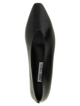 Jimmy Choo Black Leather Ballet Flats