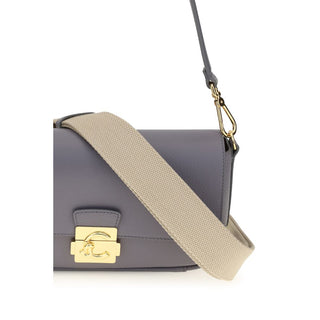 Coccinelle Blue Calf Leather Shoulder Bag