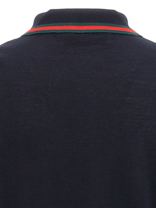 Gucci Blue Wool Polo Shirt