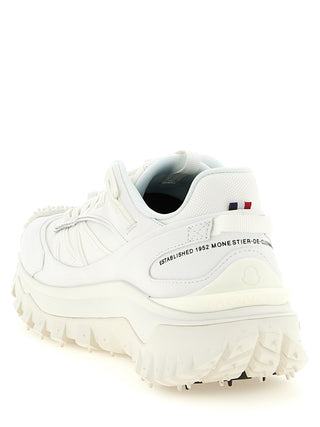 Moncler White Leather Athletic Sneakers