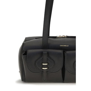 Coccinelle Black Calf Leather Shoulder Bag