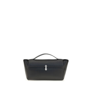 Savette Black Calf Leather Shoulder Bag