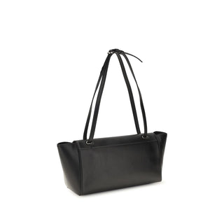 Savette Black Calf Leather Shoulder Bag