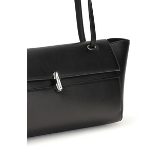 Savette Black Calf Leather Shoulder Bag