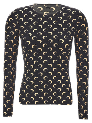 Marine Serre Black Polyamide Long Sleeve T-Shirt