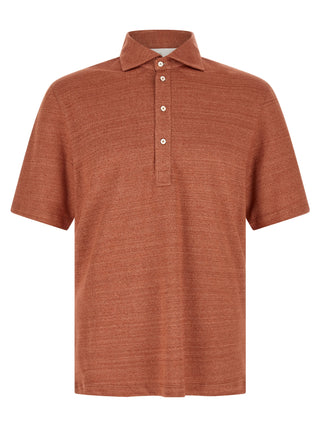 Brunello Cucinelli Orange Linen Polo Shirt