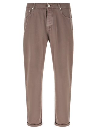 Brunello Cucinelli Brown Cotton Casual Pants