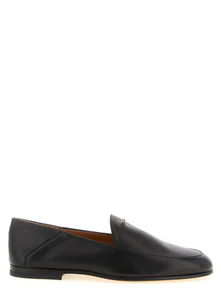 Tod's Black Lamb Leather Slip-On Loafers