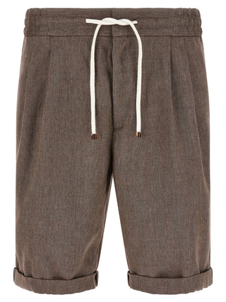 Brunello Cucinelli Brown Linen Bermuda Shorts